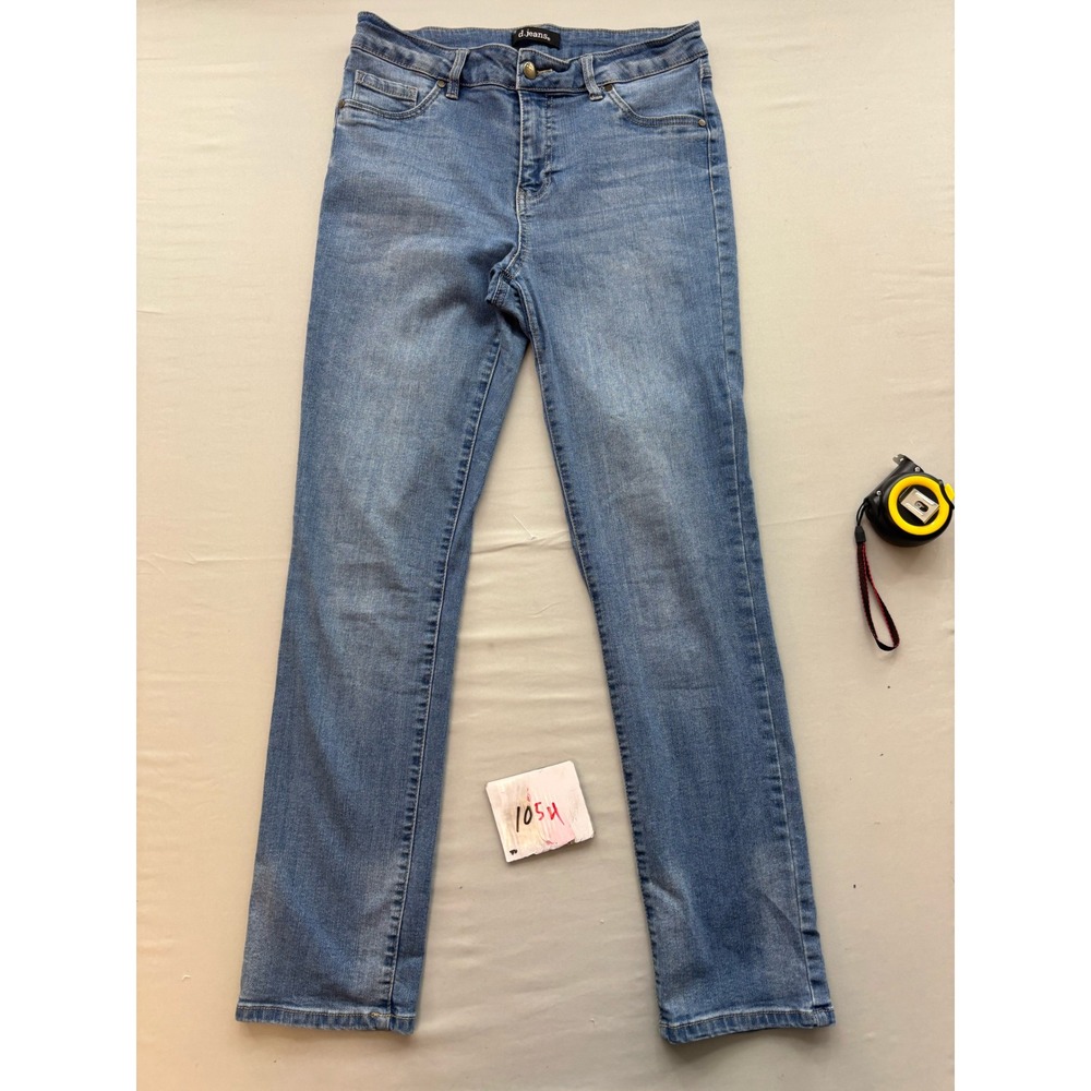d.jeans Womens Size 10 Medium Wash Straight Leg Stretch Denim Blue Jeans
